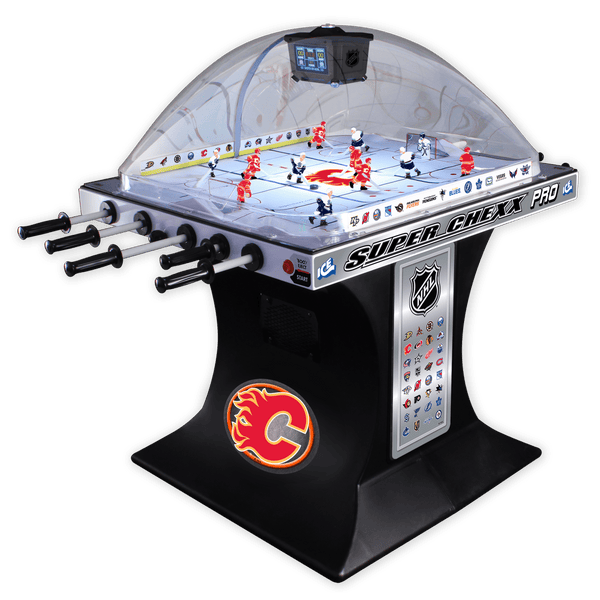 Calgary Flames NHL Super Chexx Pro Bubble Hockey Arcade Super Chexx