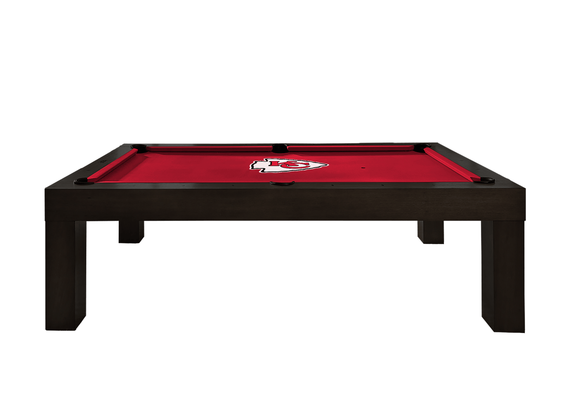 Kansas City Chiefs Premium Pool Table Bundle - Black Ash Pool Bundle Home Arcade Games   
