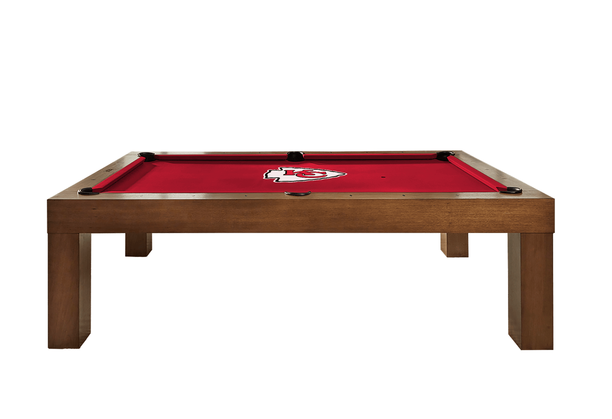 Kansas City Chiefs Premium Pool Table Bundle - Walnut Pool Bundle Home Arcade Games   