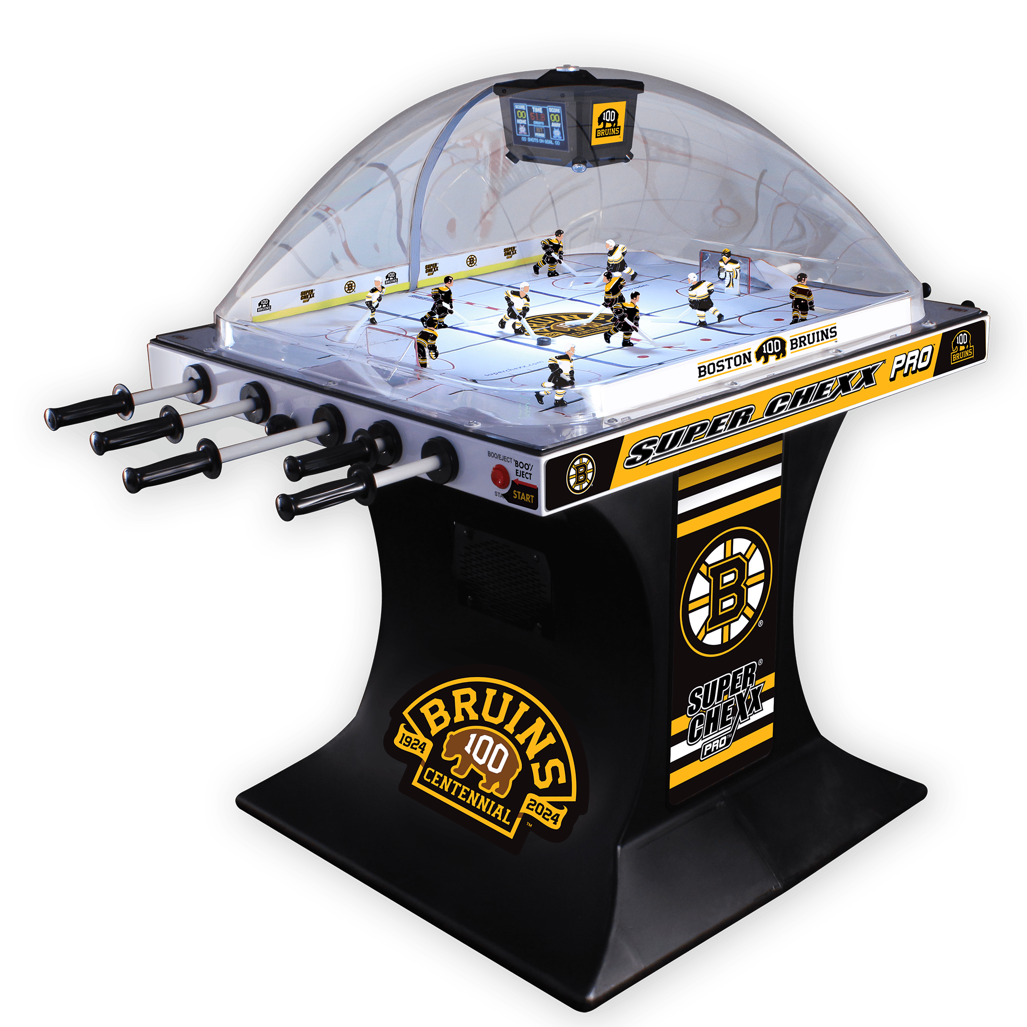 100 Year Anniversary Boston Bruins NHL Super Chexx Pro Bubble Hockey