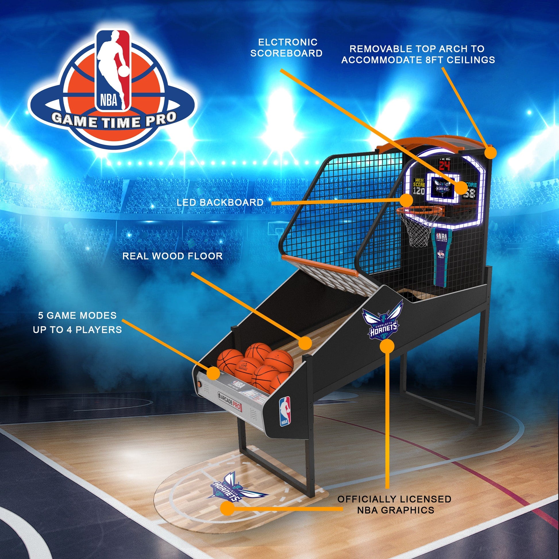 Charlotte Hornets NBA Game Time Pro Arcade Innovative Concepts in Entertainment