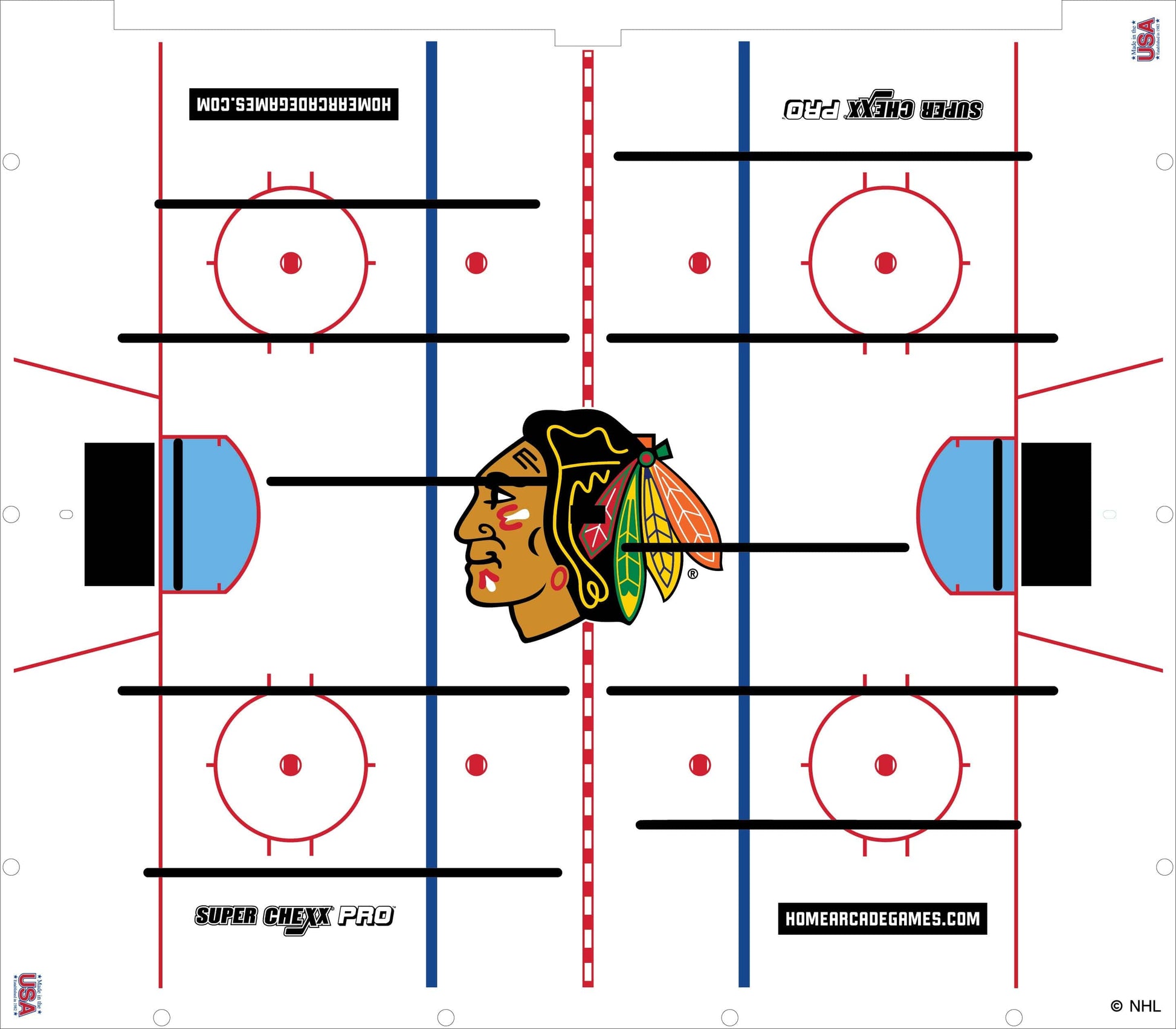 Chicago Blackhawks NHL Super Chexx Pro Bubble Hockey Arcade Innovative Concepts in Entertainment
