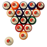 Cleveland Browns Premium Pool Table Bundle - Black Ash Pool Bundle Home Arcade Games   