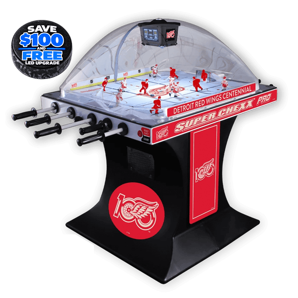 100-year anniversary NHL Detroit Red Wings Super Chexx Pro Bubble Hockey