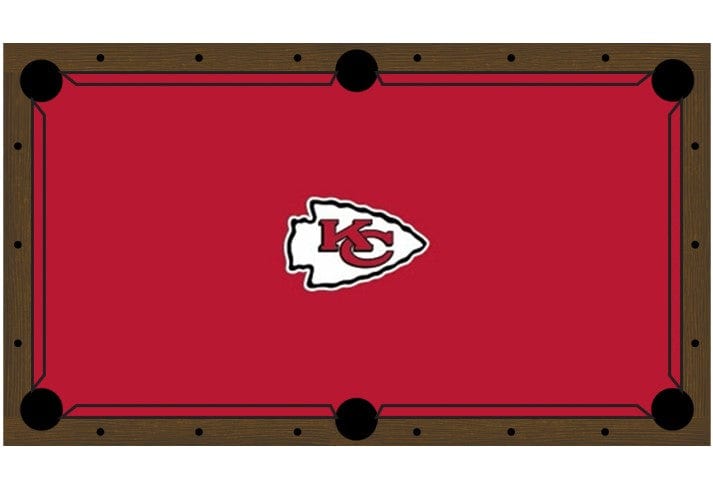 Kansas City Chiefs Premium Pool Table Bundle - Walnut Pool Bundle Home Arcade Games   