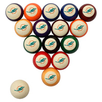 Miami Dolphins Premium Pool Table Bundle - Black Ash Pool Bundle Home Arcade Games   
