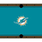 Miami Dolphins Premium Pool Table Bundle - Walnut Pool Bundle Home Arcade Games   