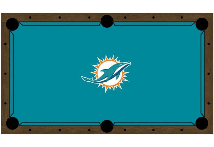 Miami Dolphins Premium Pool Table Bundle - Walnut Pool Bundle Home Arcade Games   