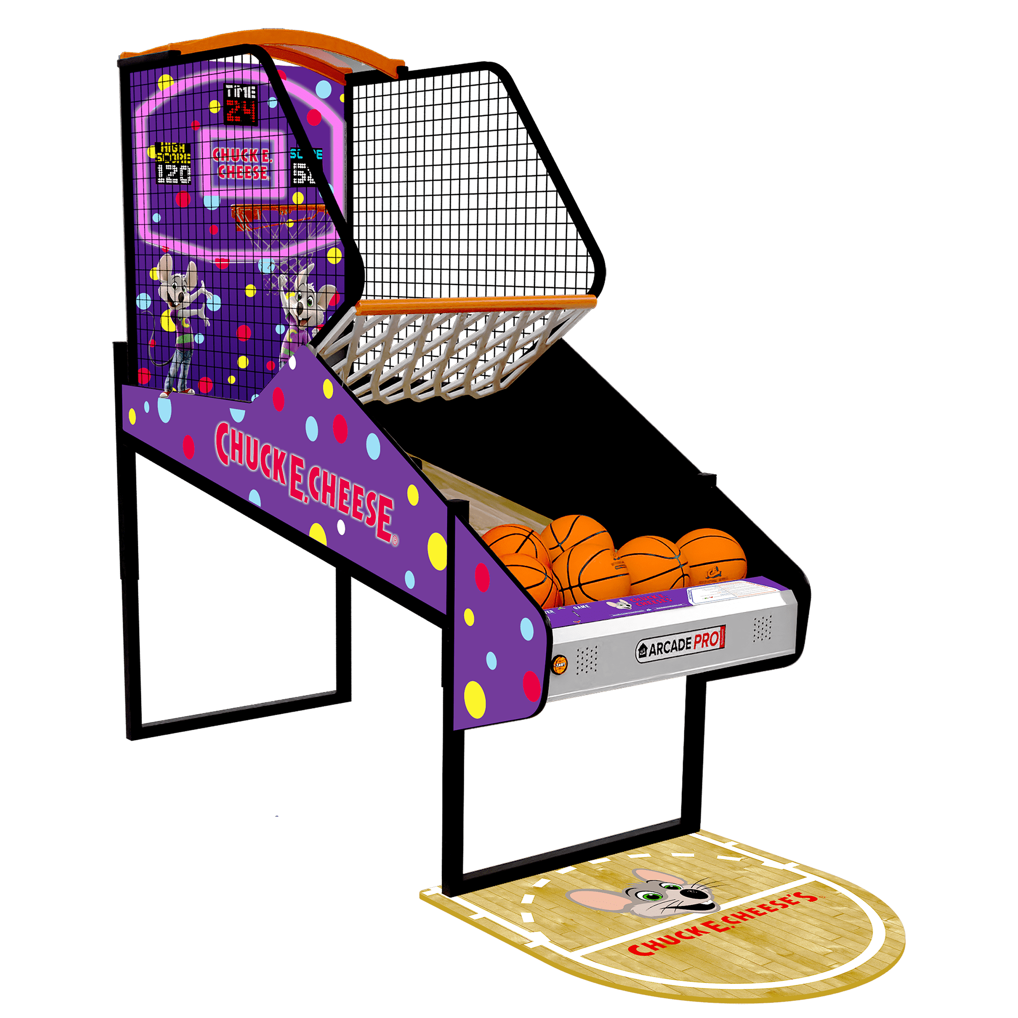 Chuck E Cheese Hoops Pro Game with Floor Mat