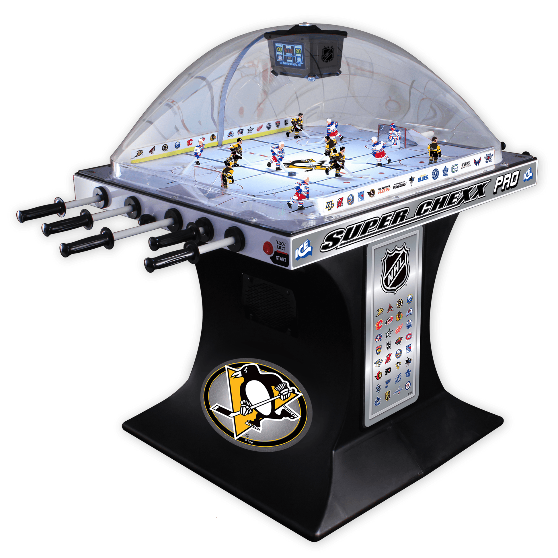Pittsburgh Penguins NHL Super Chexx Pro Bubble Hockey Arcade Innovative Concepts in Entertainment   