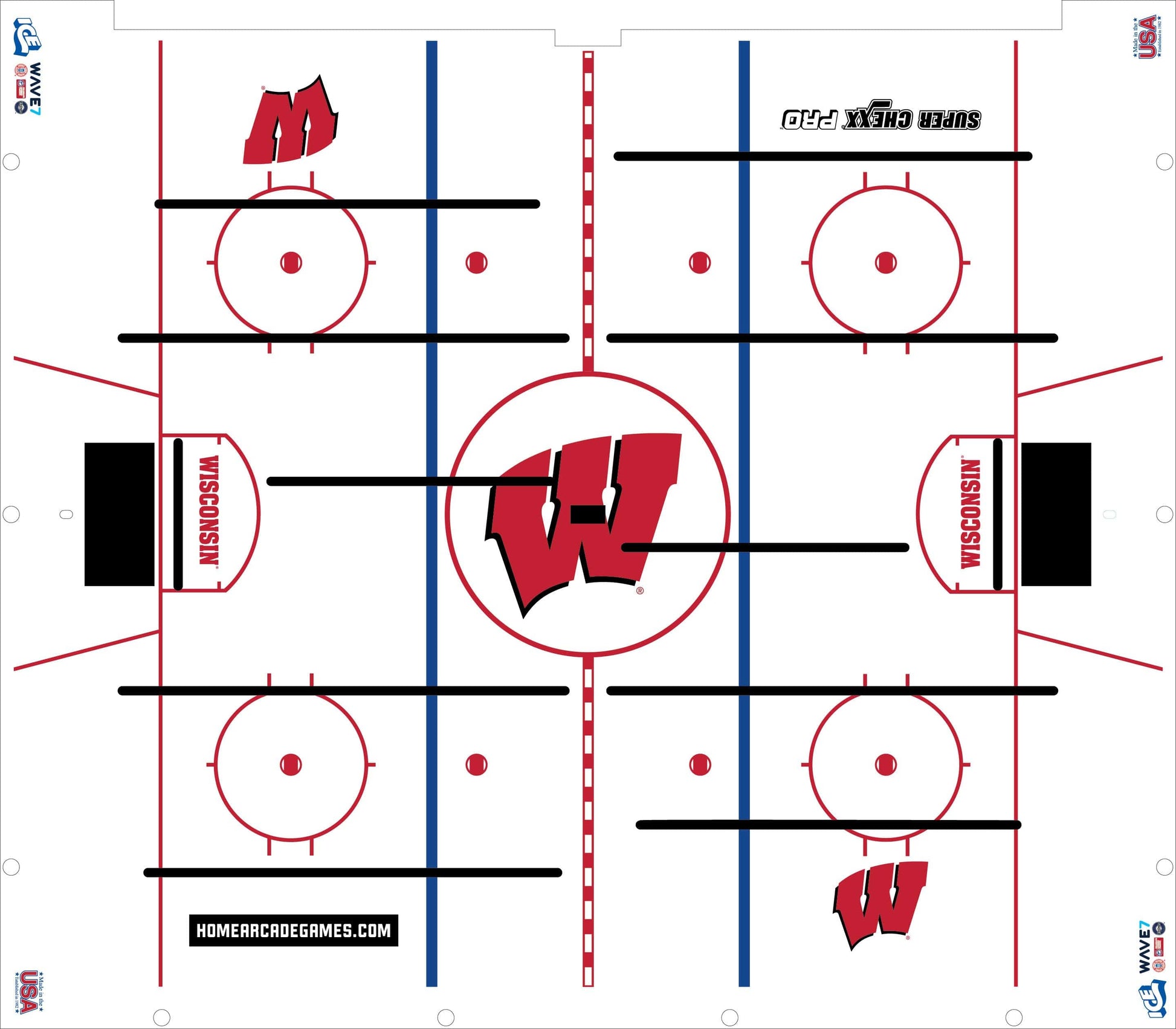University of Wisconsin Super Chexx PRO® Bubble Hockey Arcade Innovative Concepts in Entertainment