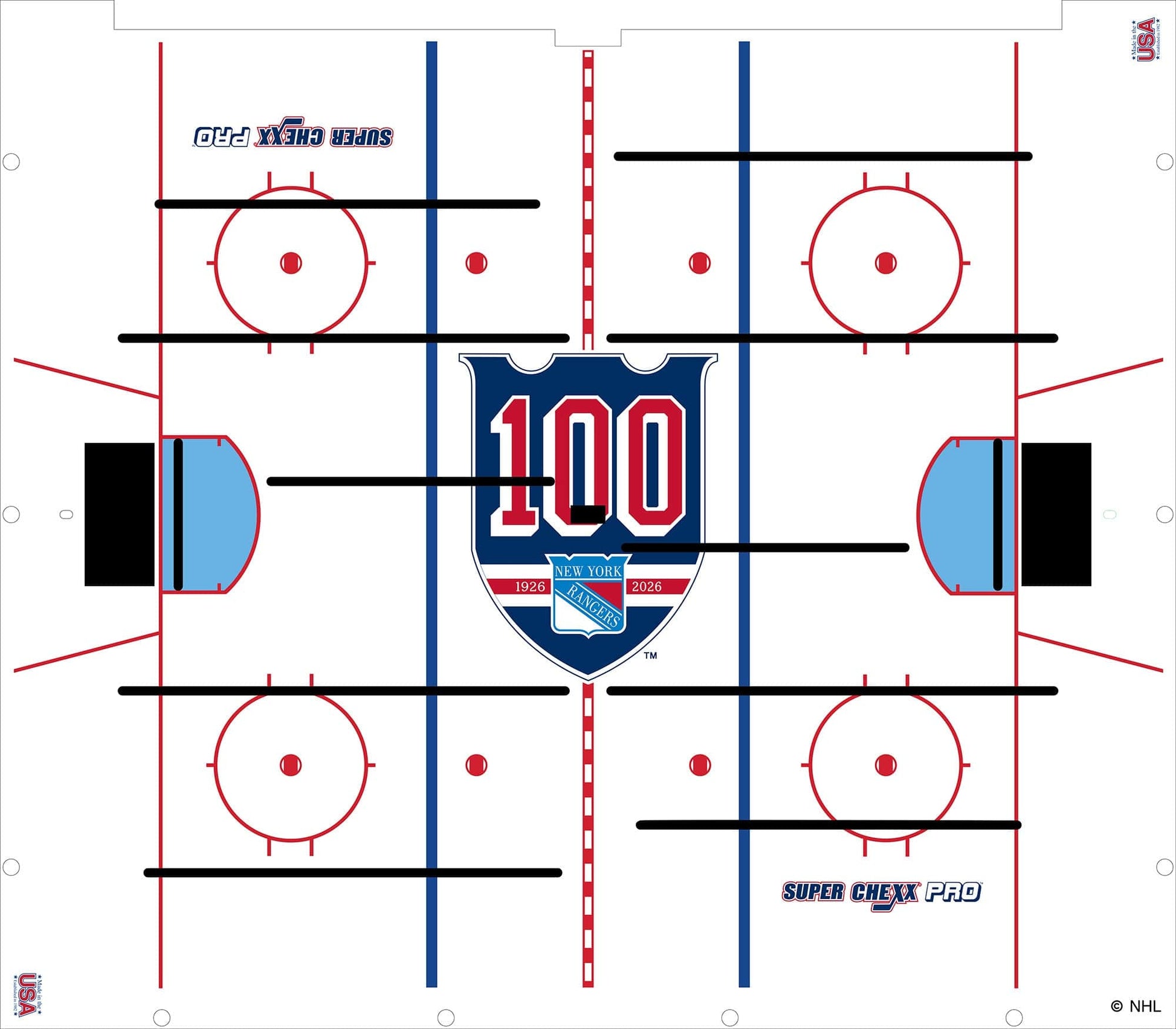 100 Year Anniversary New York Rangers NHL Super Chexx Pro Bubble Hockey Arcade Innovative Concepts in Entertainment