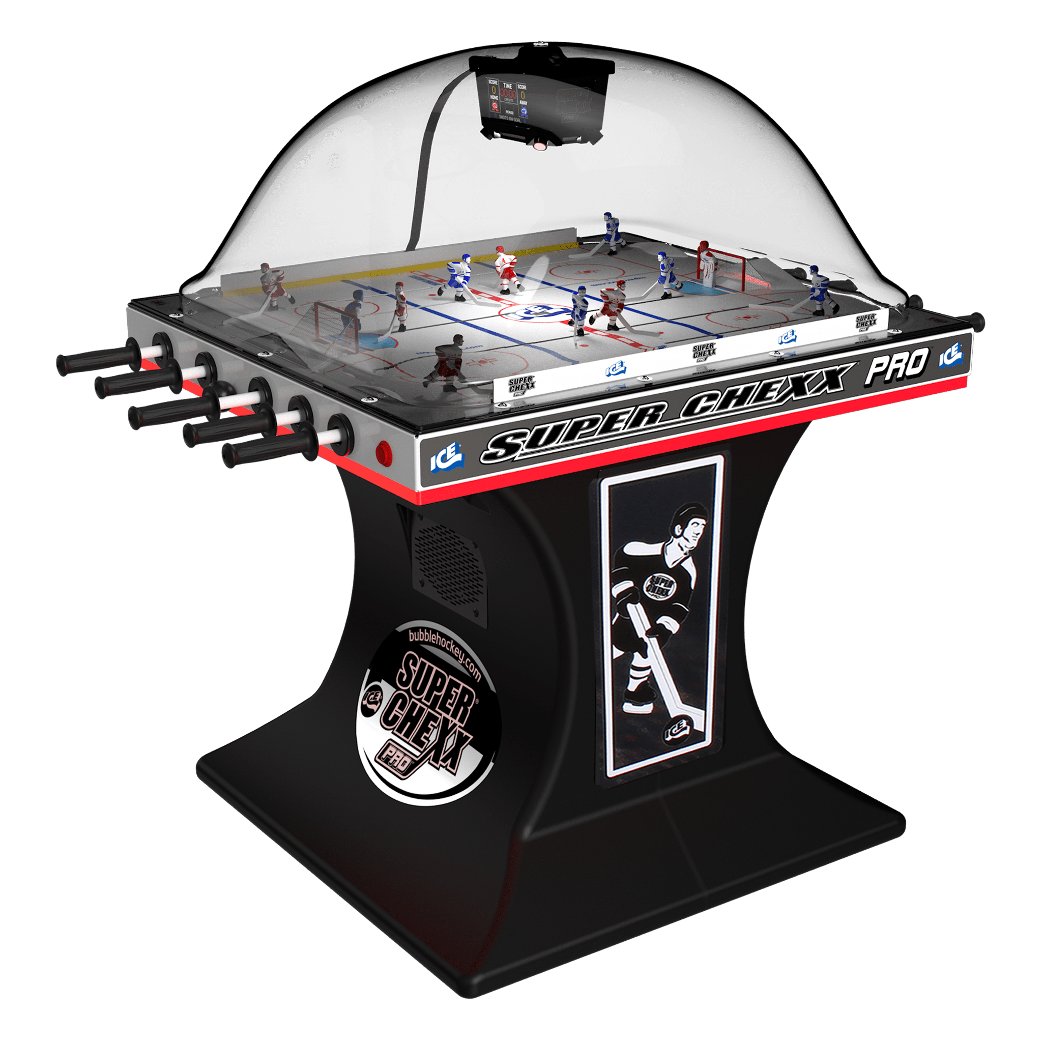 Super Chexx Pro Bubble Hockey with Black Base and LED add-ons - In Stock