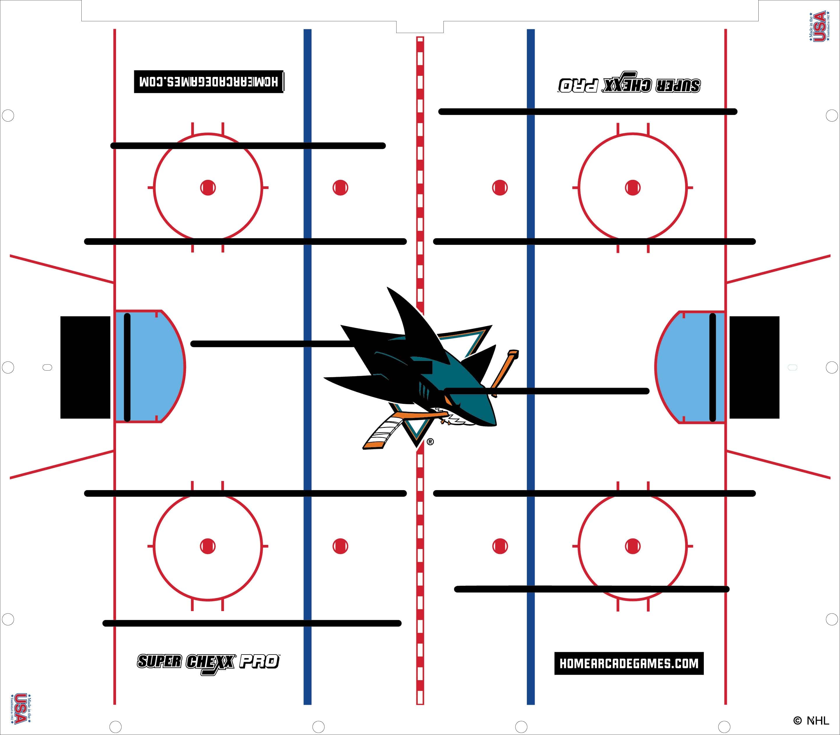 San Jose Sharks NHL Super Chexx Pro Bubble Hockey – Home Arcade Games