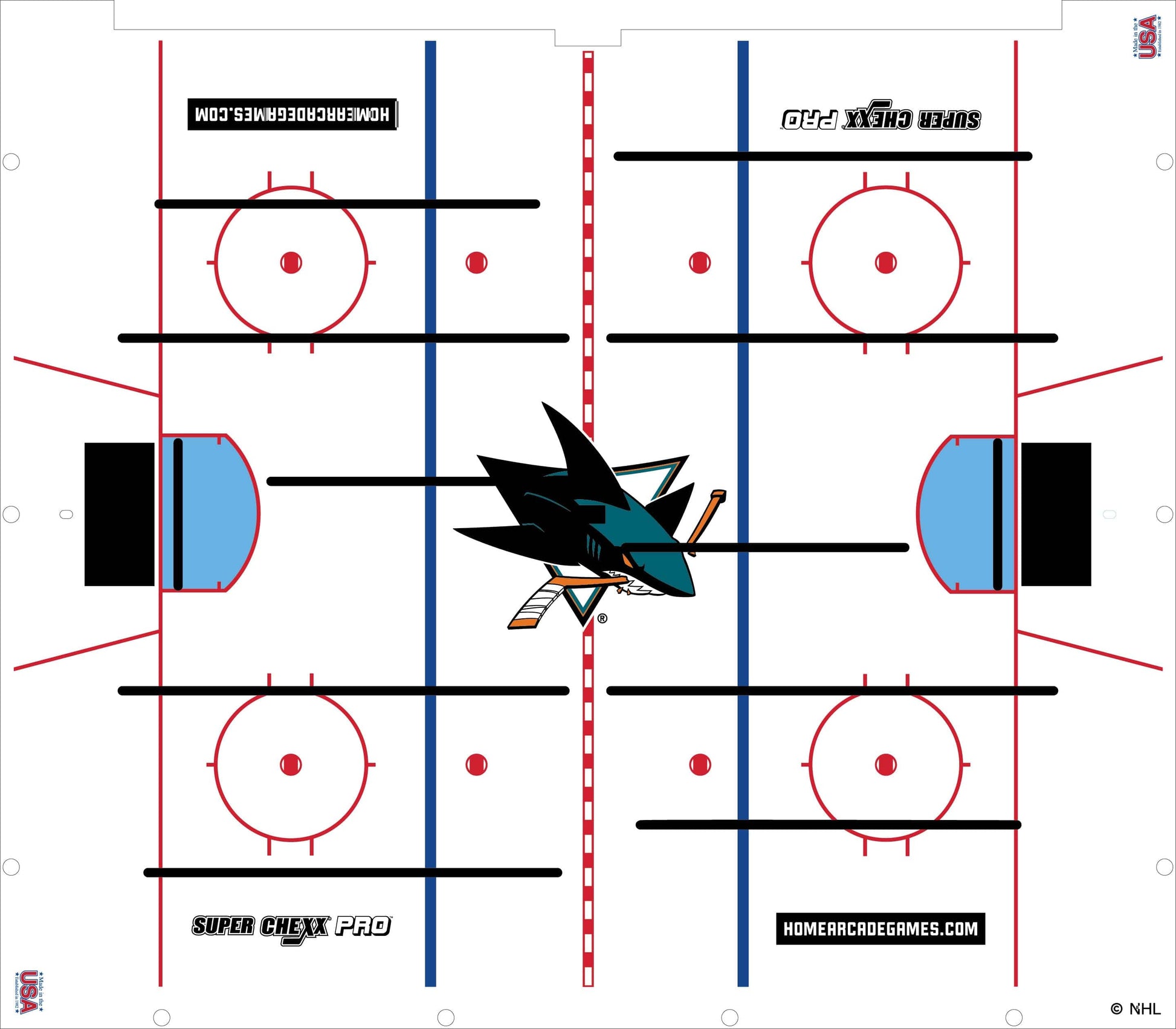 San Jose Sharks NHL Super Chexx Pro Bubble Hockey Arcade Innovative Concepts in Entertainment