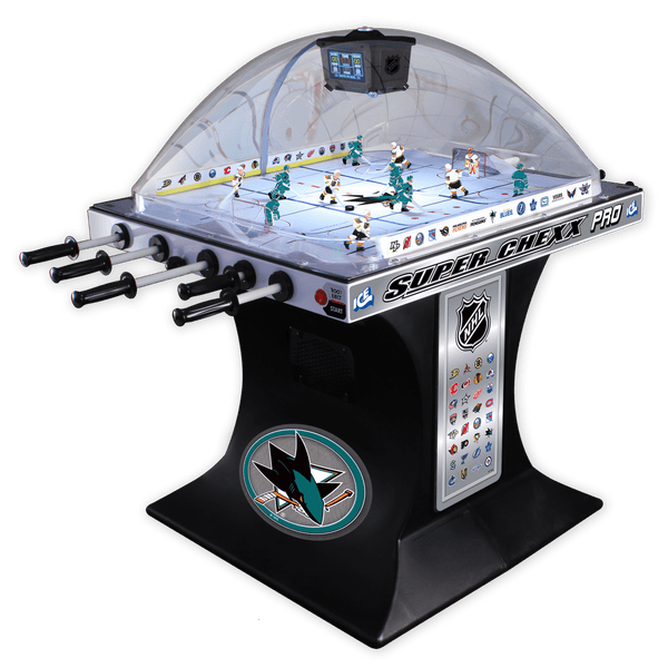 San Jose Sharks NHL Super Chexx Pro Bubble Hockey Arcade Super Chexx