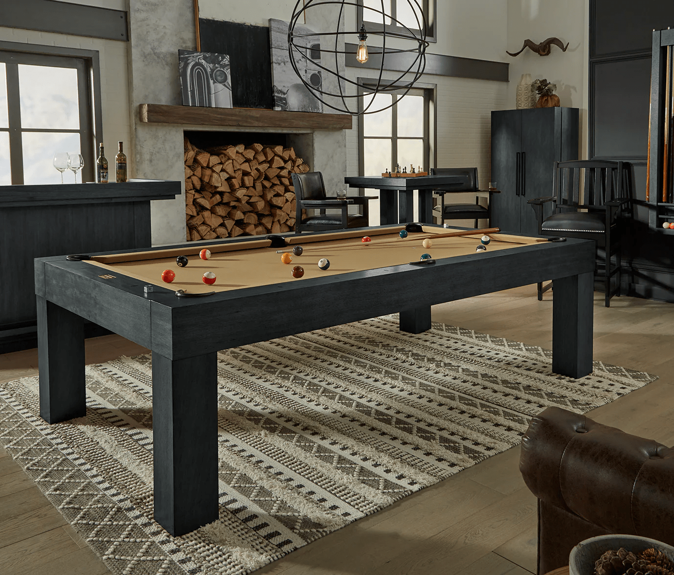 Alta Dining Conversion Top (Black Ash) Pool Bundle Home Arcade Games