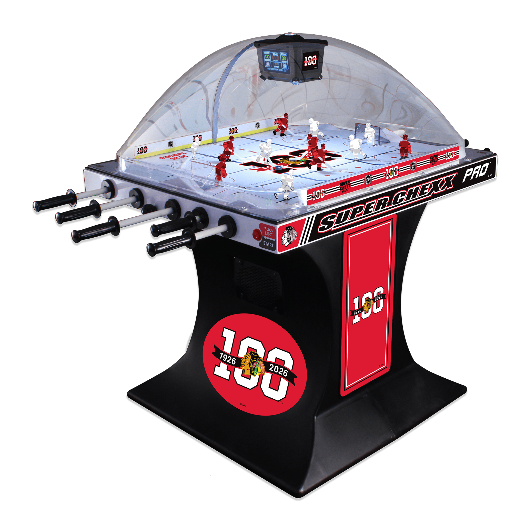 100-year anniversary NHL Chicago Blackhawks Super Chexx Pro Bubble Hockey