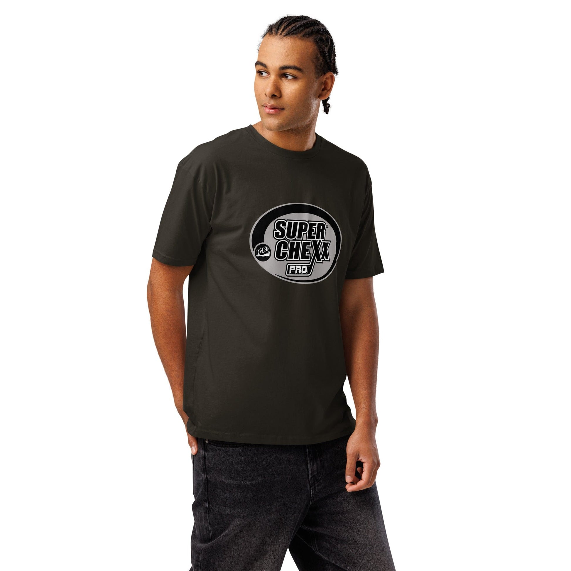 Super Chexx Pro | Men's Premium Short Sleeve Tee T-SHIRT Home Arcade Games Vintage Black S