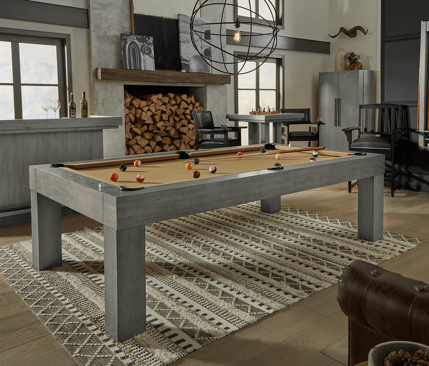 Alta Dining Conversion Top (Charcoal) Pool Bundle Home Arcade Games