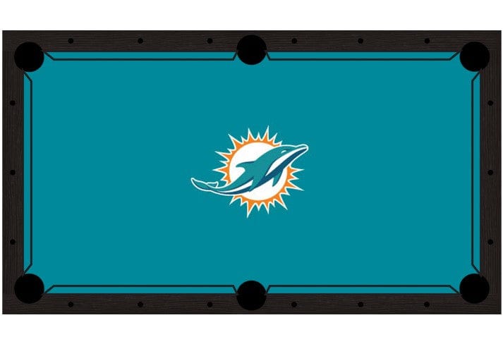 Miami Dolphins Premium Pool Table Bundle - Black Ash Pool Bundle Home Arcade Games   