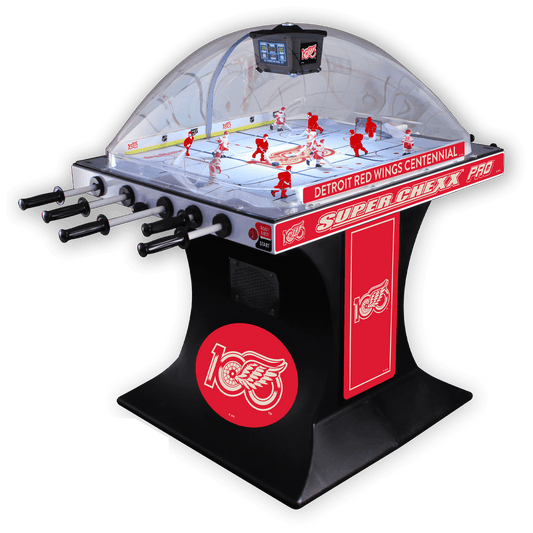 100-year anniversary NHL Detroit Red Wings Super Chexx Pro Bubble Hockey Arcade Innovative Concepts in Entertainment