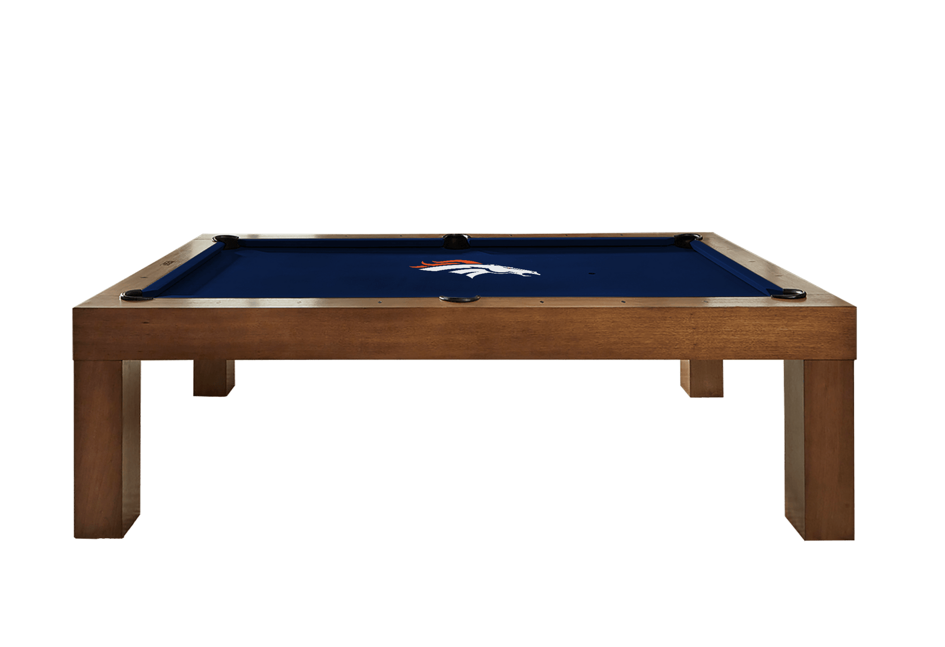 Denver Broncos Premium Pool Table Bundle - Walnut Pool Bundle Home Arcade Games   