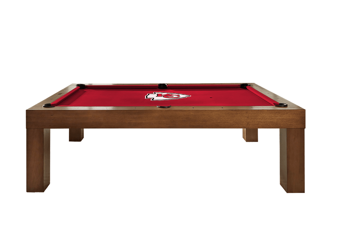 Kansas City Chiefs Premium Pool Table Bundle - Walnut – Home Arcade Games