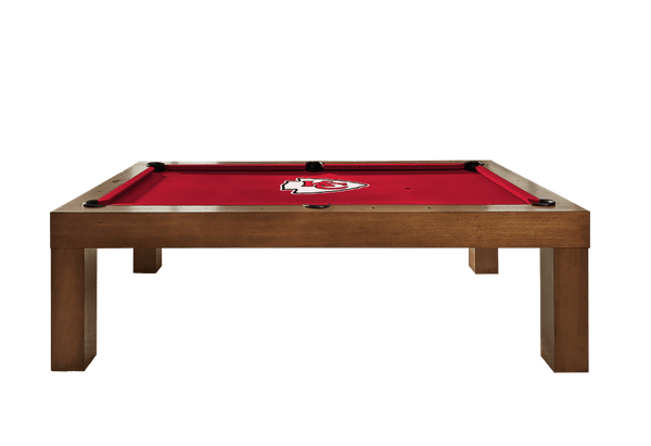 Kansas City Chiefs Premium Pool Table Bundle - Walnut Pool Bundle Home Arcade Games   