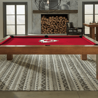 Kansas City Chiefs Premium Pool Table Bundle - Walnut Pool Bundle Home Arcade Games   