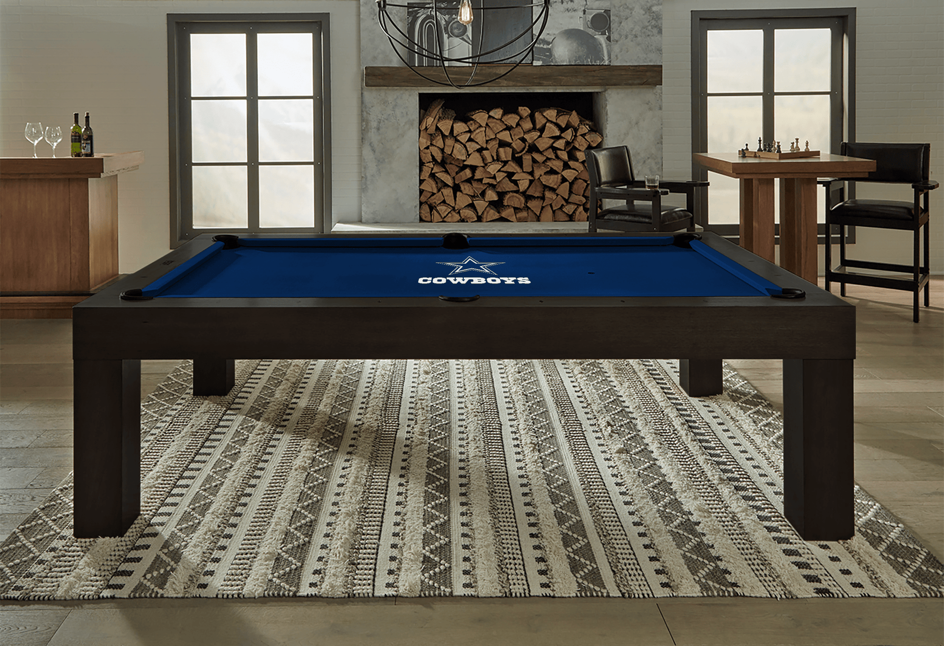 Dallas Cowboys Premium Pool Table Bundle - Black Ash – Home Arcade Games
