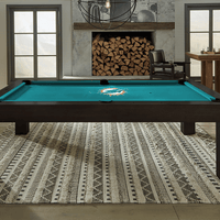 Miami Dolphins Premium Pool Table Bundle - Black Ash Pool Bundle Home Arcade Games   