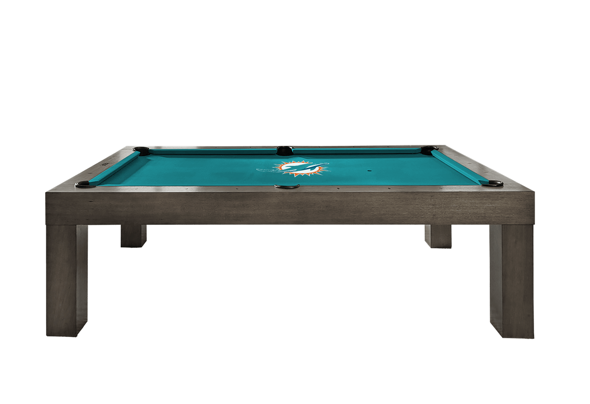 Miami Dolphins Premium Pool Table Bundle - Charcoal Pool Bundle Home Arcade Games   