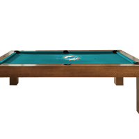 Miami Dolphins Premium Pool Table Bundle - Walnut Pool Bundle Home Arcade Games   