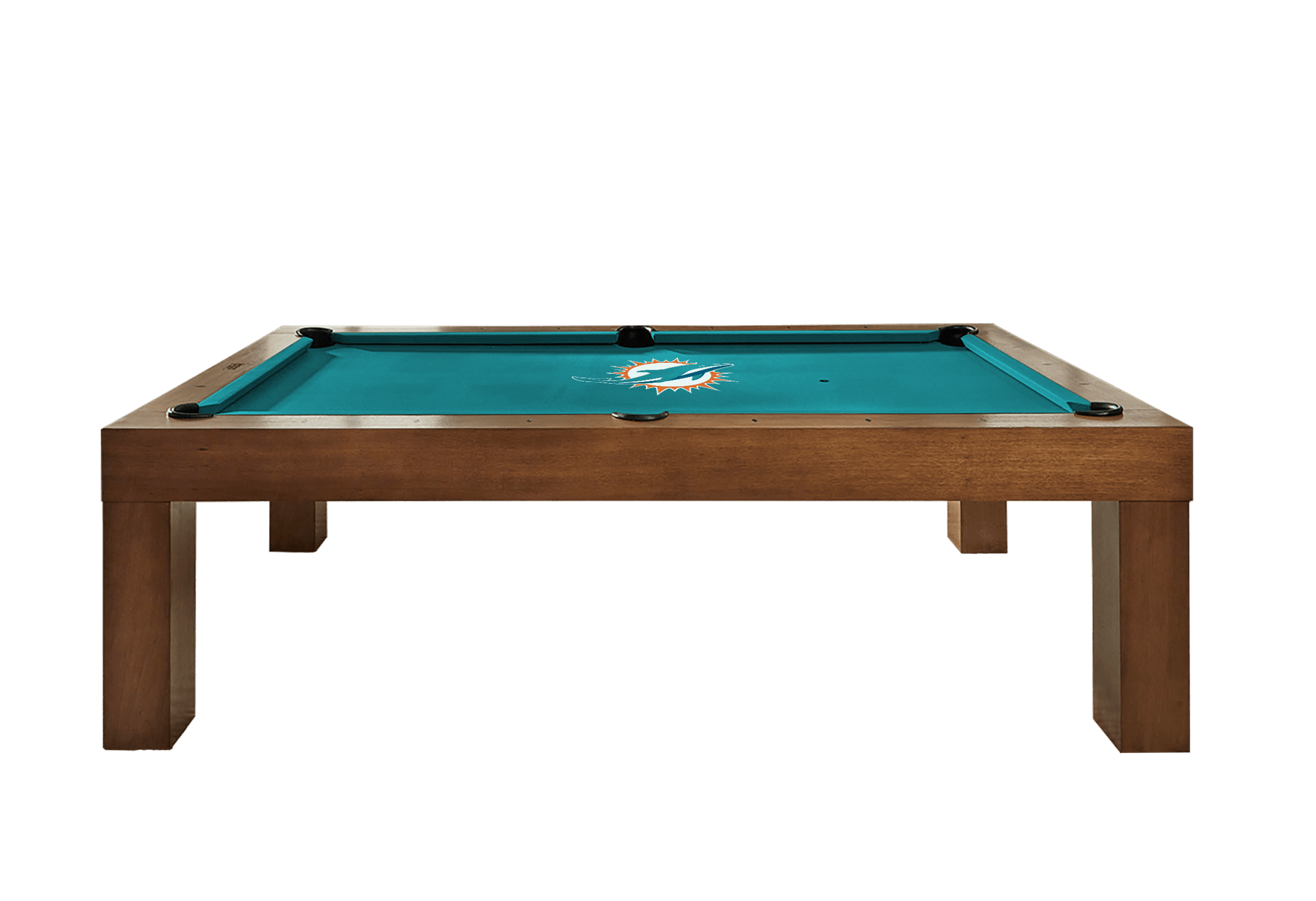 Miami Dolphins Premium Pool Table Bundle - Walnut Pool Bundle Home Arcade Games   