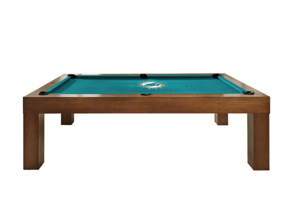 Miami Dolphins Premium Pool Table Bundle - Walnut Pool Bundle Home Arcade Games   