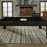 Pittsburgh Steelers Premium Pool Table Bundle - Black Ash Pool Bundle Home Arcade Games   